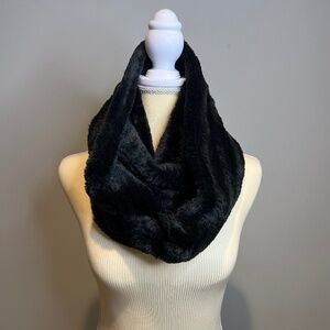 Black Faux Fur Infinity Scarf Super Soft